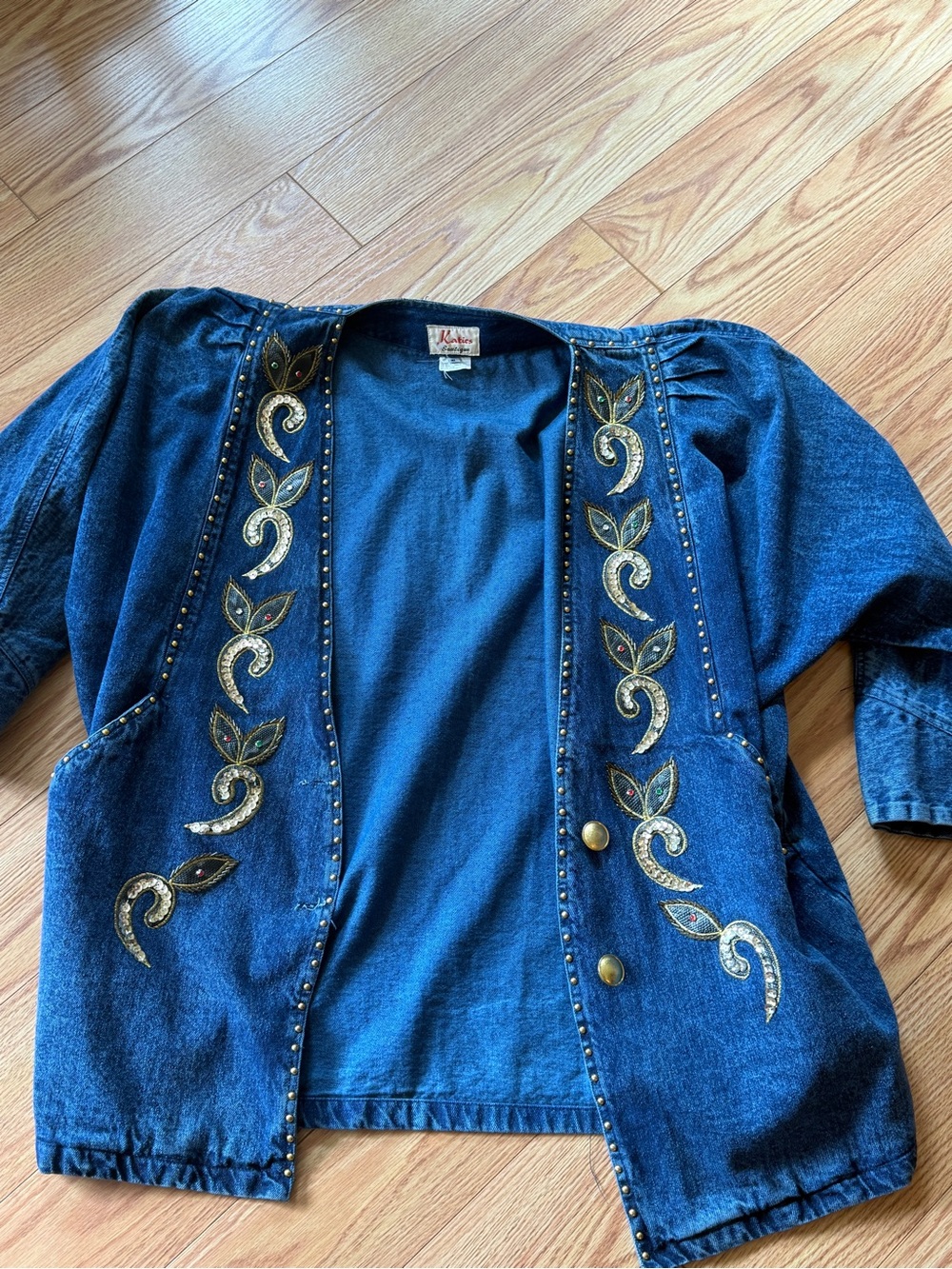 Vintage Katie's Boutique Oversized Denim Jean Jacket  Xl